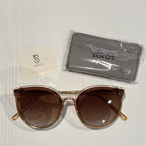 Women’s Brown Gradient Round Sunglasses
